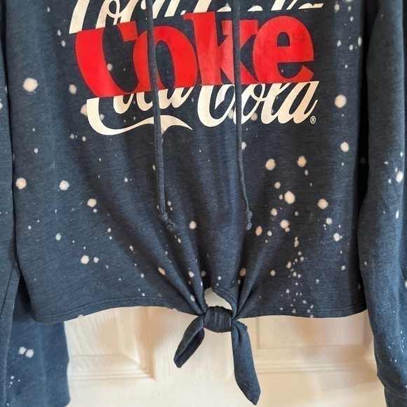 Women’s size large, Coka Cola hooded shirt, bleached,cropped - Picture 6 of 6